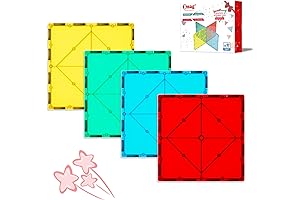 4 Piece Picasso Magnetic Tiles Large Square 3D Building Blocks for Kids