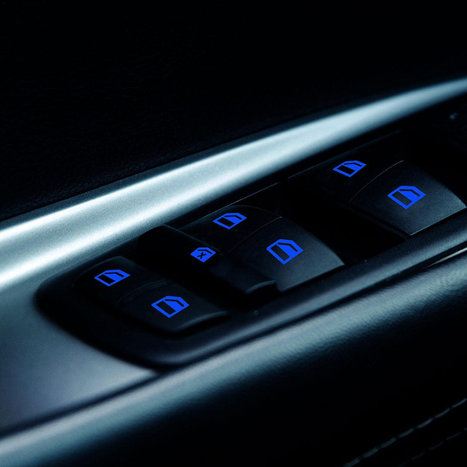 Bexdug Auto Button Stickers - Lichtgevende Schakelaar Knop Sticker voor Auto - Voertuig Deur Raam Knop Decals, Nachtveiligheid Fluorescerende Decals Accessoires voor Autoraamdeur (3 Kleuren