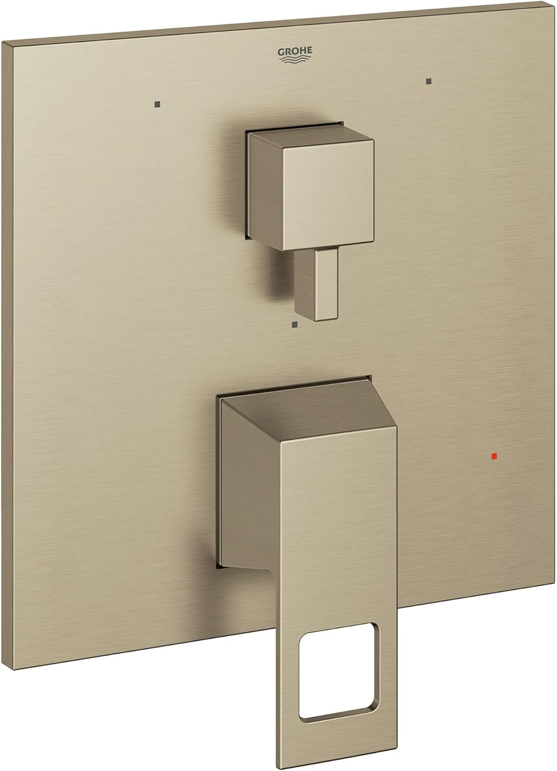 Grohe 29422GN0 Eurocube Pressure Balance Valve Trim with 2-Way Diverter and Cartridge, Brushed Cool Sunrise