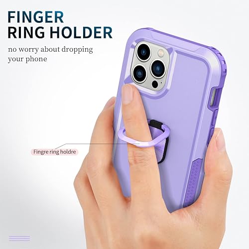 Miniatura 5 de Petocase Funda para iPhone 13 Pro Max, resistente, cuerpo completo, a prueba de golpes, con soporte de anillo de 360, soporte para automóvil,