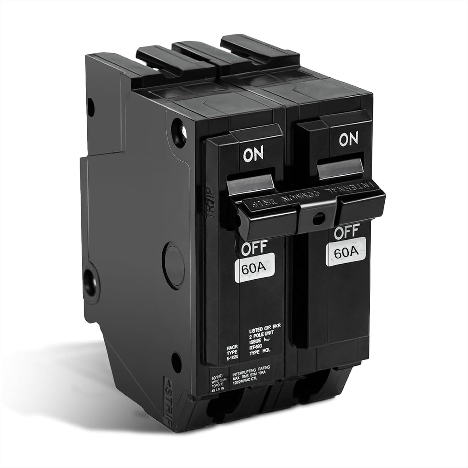 THQL260 Circuit Breaker 60 Amp 2-Pole, Plug-in Mount, Thermal Magnetic Protection, 10KA, 120/240V, Compatible with GE Q-Line & Thick Series Load Centers