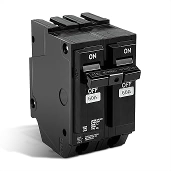 THQL260 Circuit Breaker 60 Amp 2-Pole, Plug-in Mount, Thermal Magnetic Protection, 10KA, 120/240V, Compatible with GE Q-Line & Thick Series Load Centers