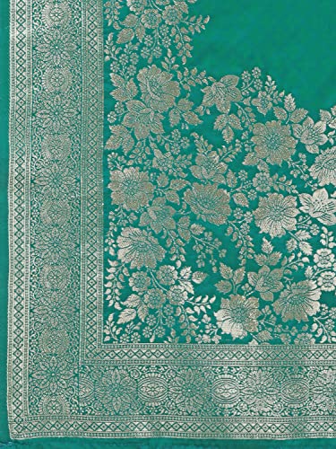 Image of Mehrang Cotton Banarasi Silk Saree for Women With Unstitched Blouse Piece