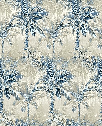 Image of Tommy Bahama Cat Island Jungle Peel and Stick Wallpaper (Blue)
