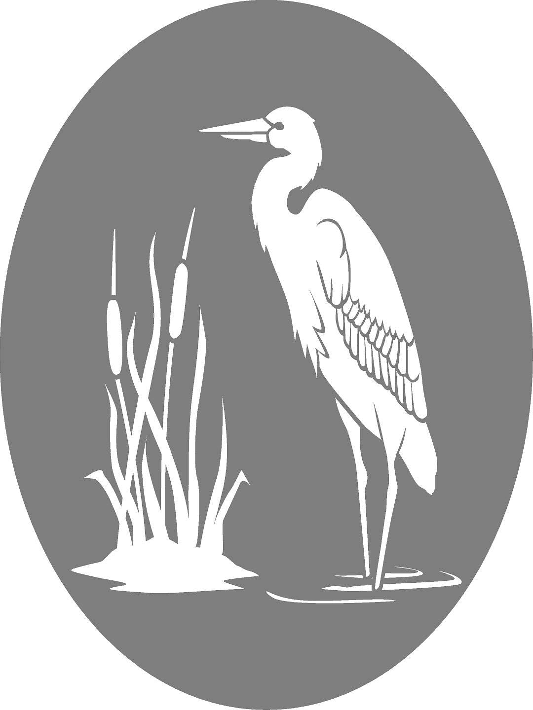 Egret Bird Marsh- DIY Etched Glass Vinyl- Window Film Privacy- Shower Door- Bathroom Decals- Front Door