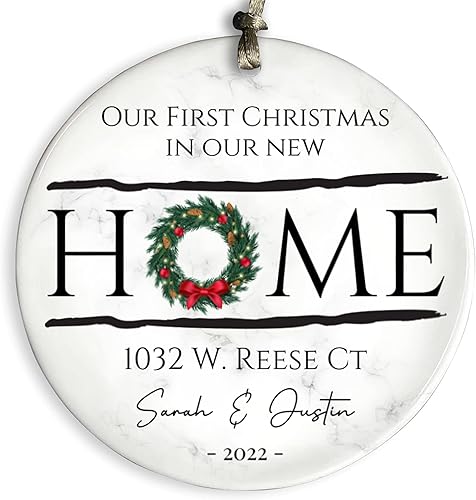2023 Adorno de Nuestra primera Navidad en nuestro nuevo hogar, adorno personalizado para el primer hogar, adorno de recuerdo de casa nueva, adorno 2023 Adorno de Nuestra primera Navidad en nuestro nuevo hogar, adorno personalizado para el primer hogar, adorno de recuerdo de casa nueva, adorno
