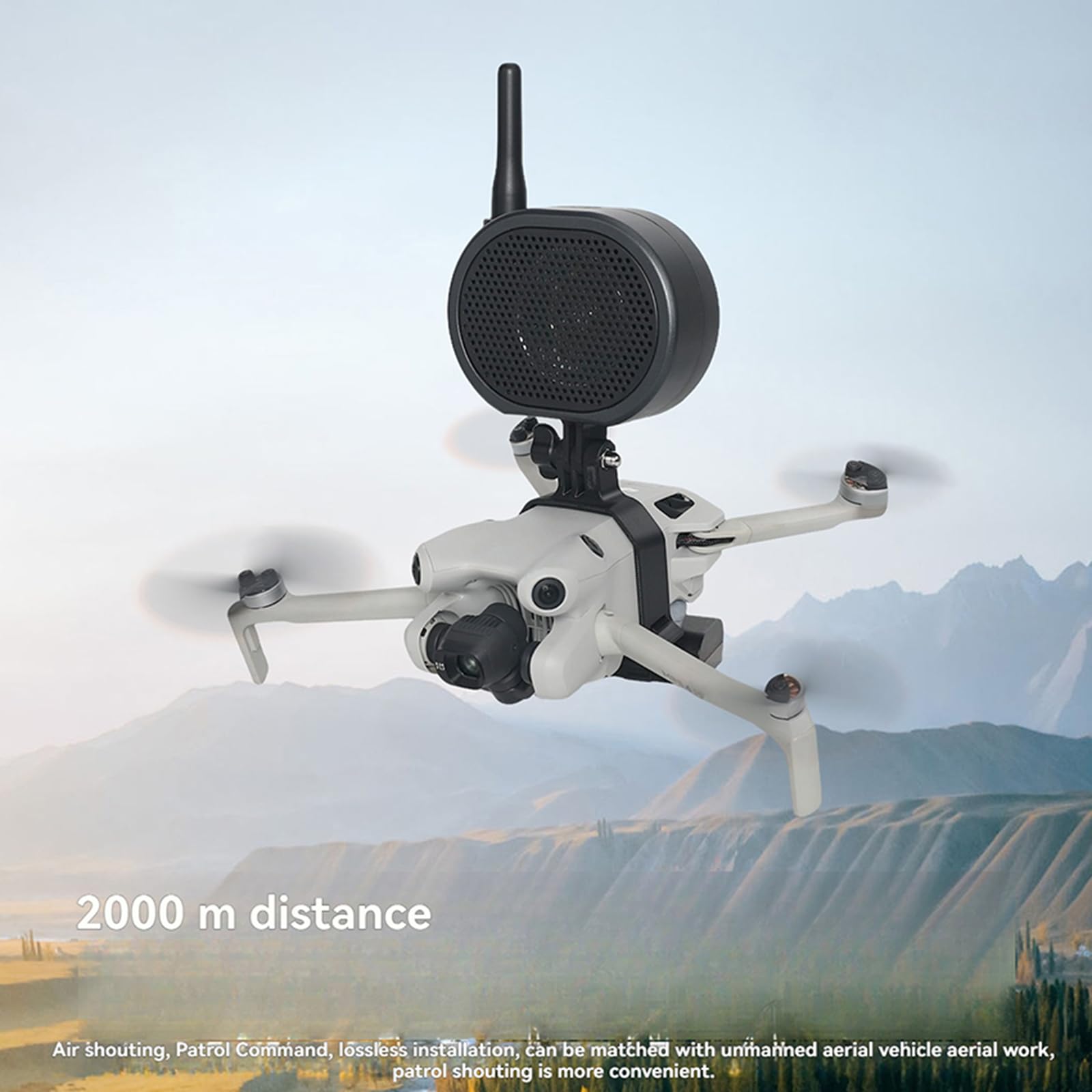 Głośnik drona Megafon Głośnik Ultra-Long Distance Ogłoszenia Bezprzewodowy mini głośnik Walkie-Talkie Akcesoria do dronów Kompatybilny z DJI Mini 4 Pro