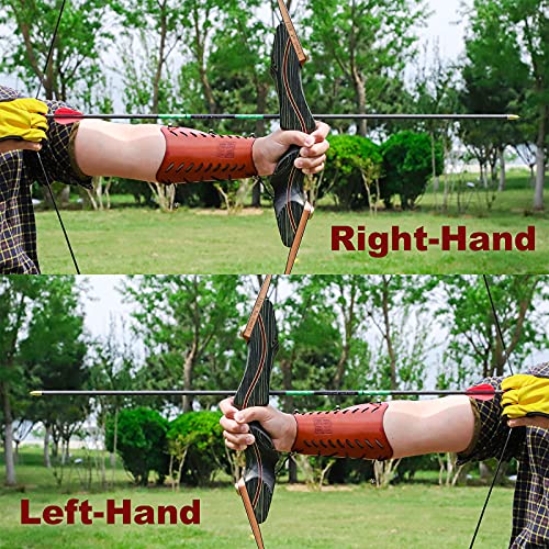 Deerseeker 60" Traditional Bows Handmade Longbow Recurve Bows Laminated Bamboo Limbs Horsebows Set For Hunting Archery Practice Target Shooting Rh45Lbs #TOP3