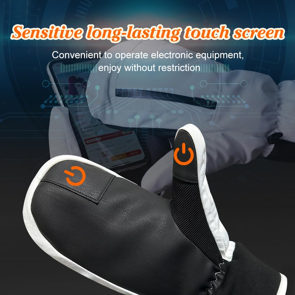 Gants De Ski Hiver Pour Homme Et Femme - Mitaines Épaisses Chaudes, Imperméables Et Respirantes - Pour Sports D'hiver, Running, Snowboard Et Moto