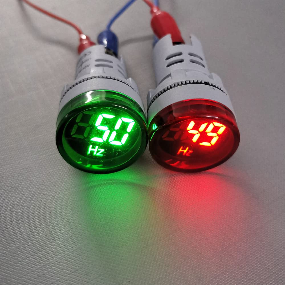 Gebildet Misuratore di Frequenza CA, 24-500 V CA 20-75 Hz Contatore di Frequenza 2 Pezzi Pannello Luminoso Indicatore LED Rosso Verde