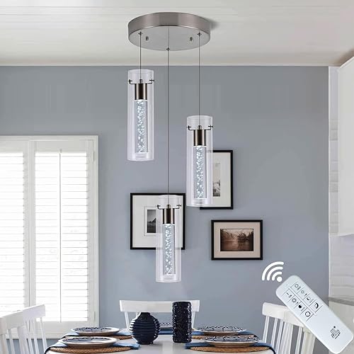 Miniatura 53 de Lámpara de techo colgante, iluminación LED de cocina, luces colgantes de cristal para isla de cocina, lámpara colgante de cocina moderna con vidrio