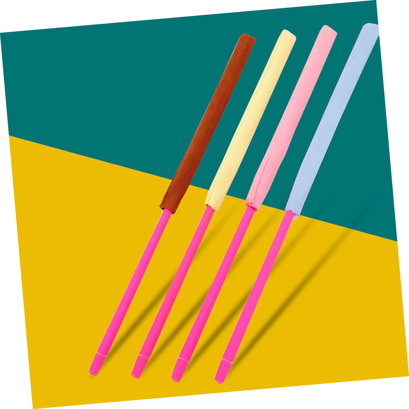 Varilla Limpiadora para Flauta 2 Piezas, Cepillo de Limpieza | Plástico y Pelusa, Color Amarillo, para Limpieza de Instrumentos, también Apta para Clarinete