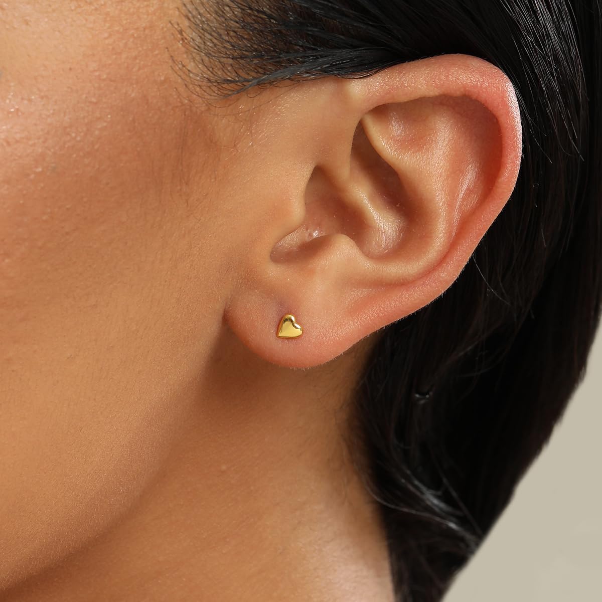 Solid 925 Sterling Silver Earrings Small 18K Gold Plated Stud Earrings for Women Trendy Hypoallergenic Cute Earrings Star Moon Sun Heart Cross Dots Pearl CZ Diamond Earrings Jewelry Christmas Gifts - Image 5