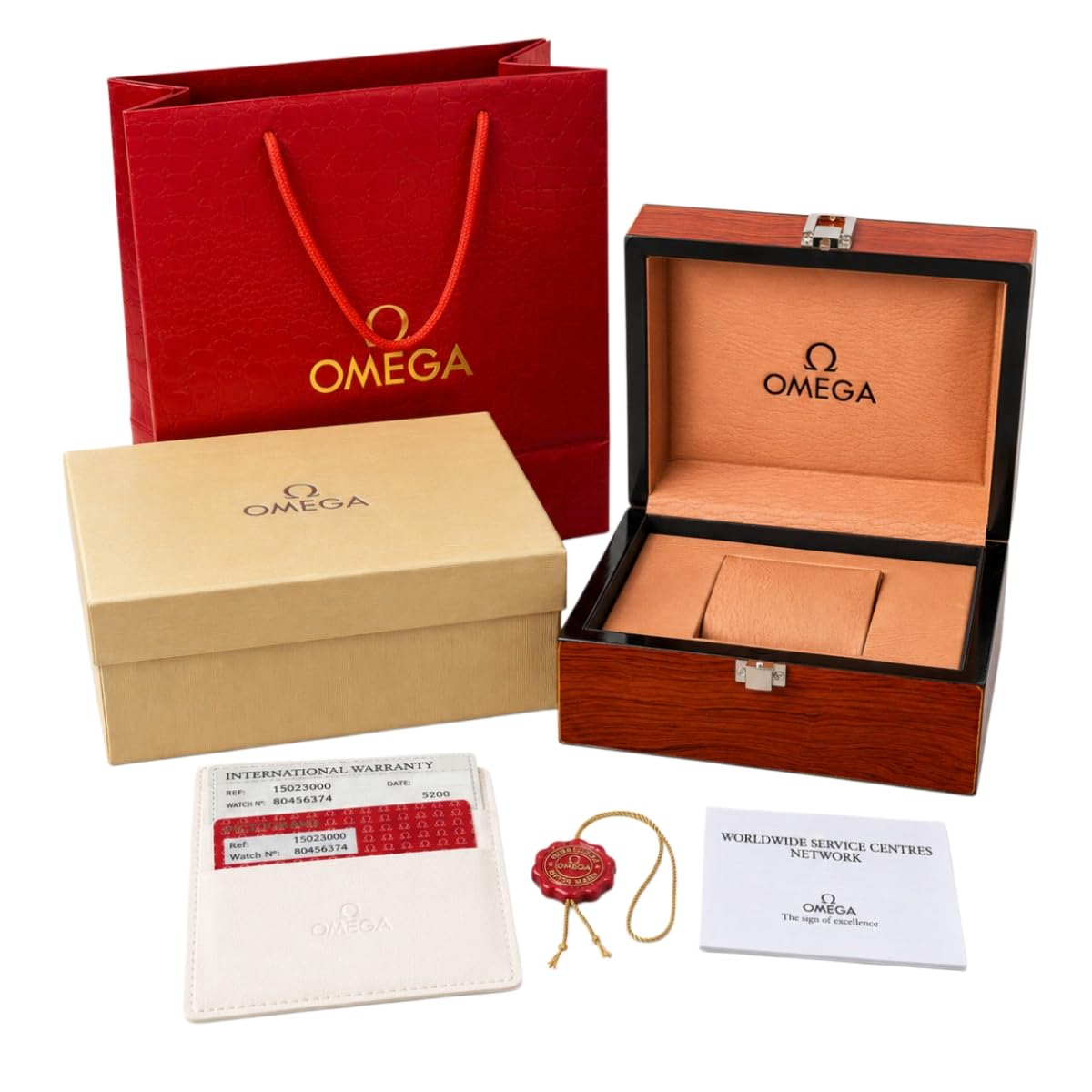 Custodia Orologio da Polso Singolo Marrone Scatola Contenitore Orologi in Legno Cuoio Cuscino Chiusura Metallica Supporto Espositivo per OMEGA Seamaster