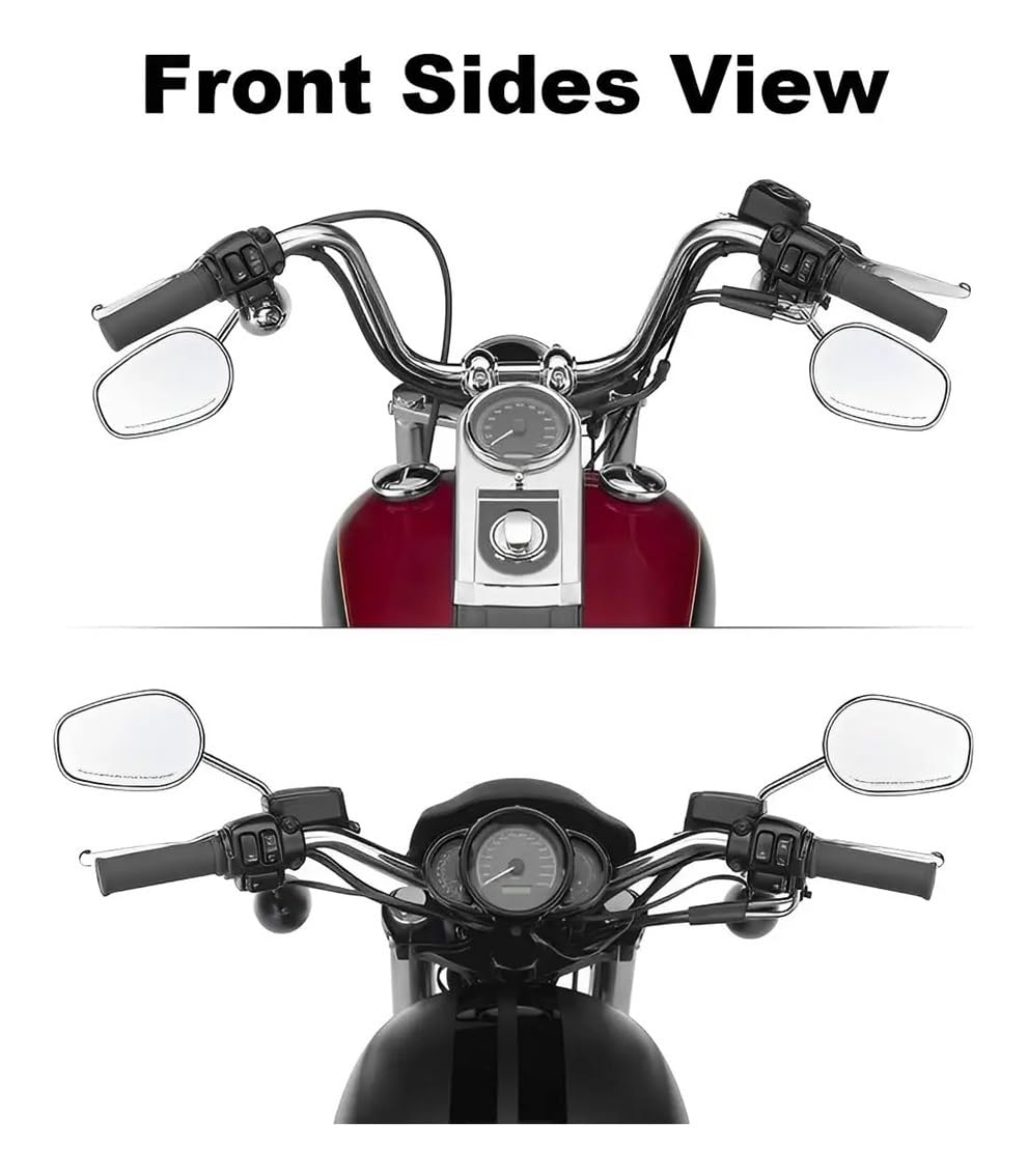 motos Miroir vélo Rétroviseurs Latéraux De Moto 8 Mm Pour Softail, Pour Dyna, Pour SPORTSTER XL 883, 1200, CVO, FXDB, FXDF(1Pair Sliver)