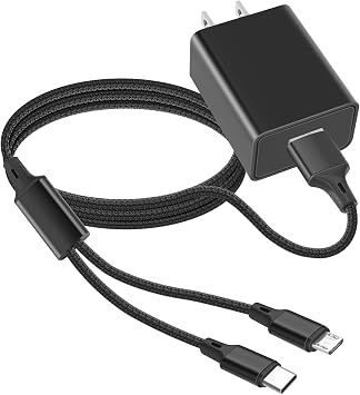 Fast Charger for Old and New Kindle,Paperwhite,Oasis, Voyage, DX, Keyboard, Touch,Kids Edition; Fire HD 7 8 10,Kids Pro,Fire Max-6Ft USB to Micro-USB and USB-C Braided Cable