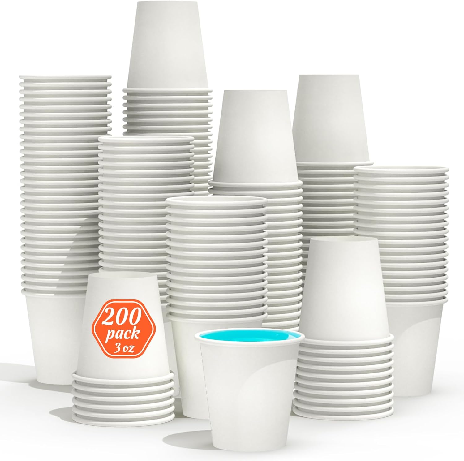 Dealusy 200 Count 3 oz Bathroom Cups, Mouthwash Cups, Leak