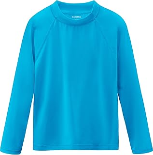 Boys Rash Guard Swim Shirts Long Sleeve UPF 50+ Swimwear Toddler Kids Sun Protection SPF Water Surfing Swimming Shirts 0-16Y