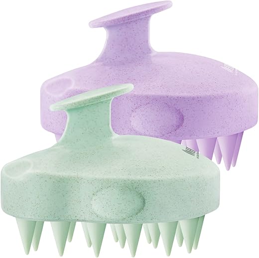 HEETA Scalp Massager 2 Pack for Hair Growth, Soft Silicone Bristles to Remove Dandruff and Relieve Itching, Scalp Scrubber for...