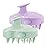 HEETA Scalp Massager 2 Pack for Hair Growth, Soft Silicone Bristles to Remove Dandruff and Relieve Itching, Scalp Scrubber for Hair Care Relax Scalp, Shampoo Brush for Wet Dry Hair, Purple & Green