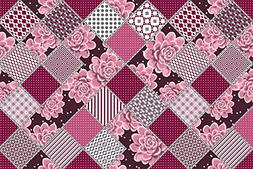 Tapis de terrasse PVC extérieur pour masquer un sol abîmé rose - 4