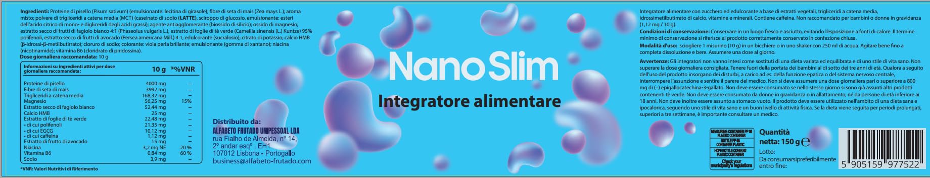 Nano Slim 150 g - Producto natural - Sin OGM