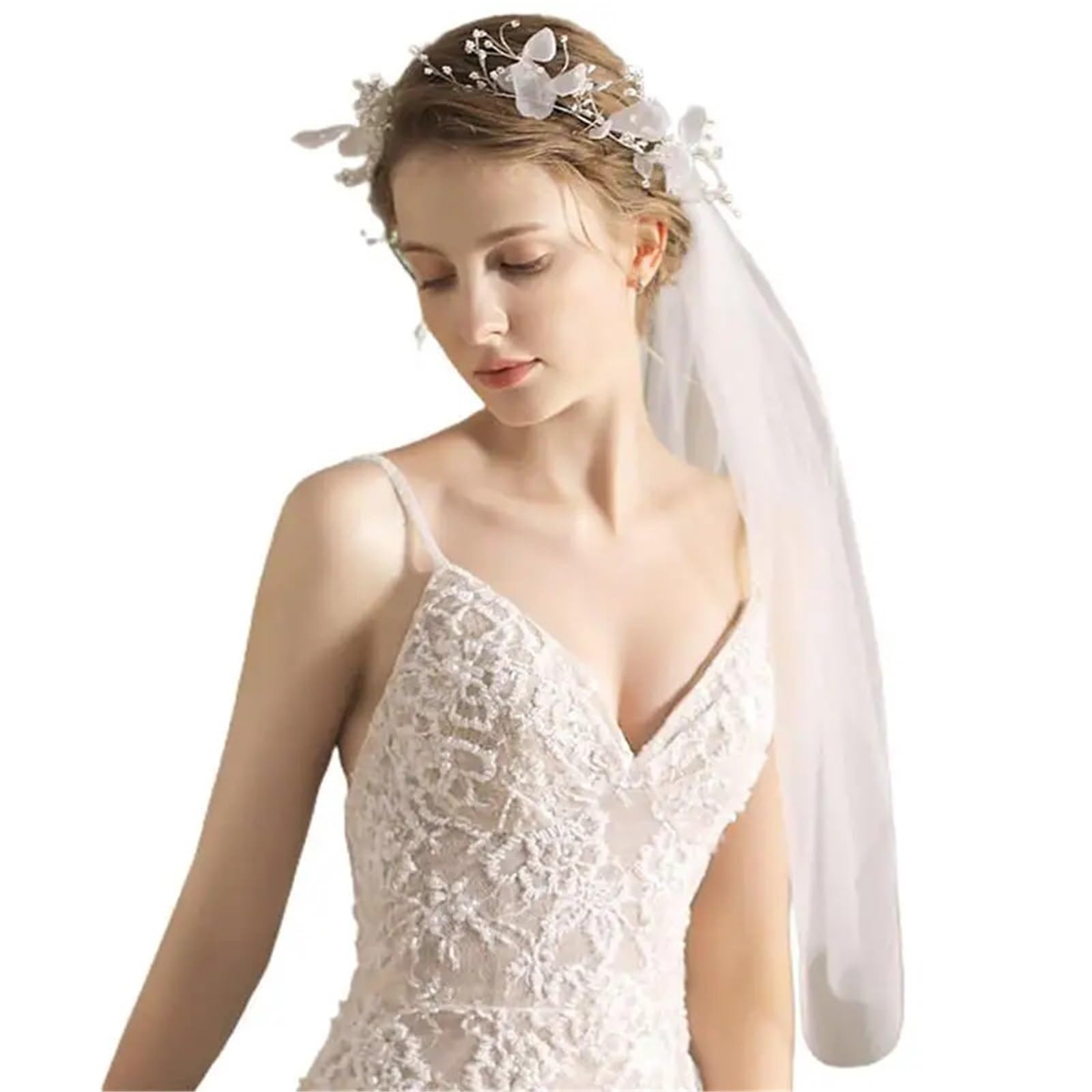 gauze headscarf, Wedding Veil Short Simple Bridal Bachelorette Bride
