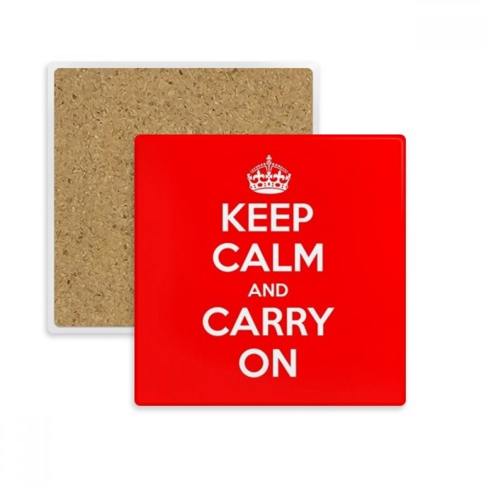 Sous-verres carrés Keep Calm rouges : lot de 2 protections de table