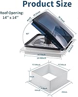 Vista 6 de Ventilador de Techo RV de 12V de 14'' con 10 Velocidades Reversible con Elevación Manual (SIN CONTROL REMOTO)