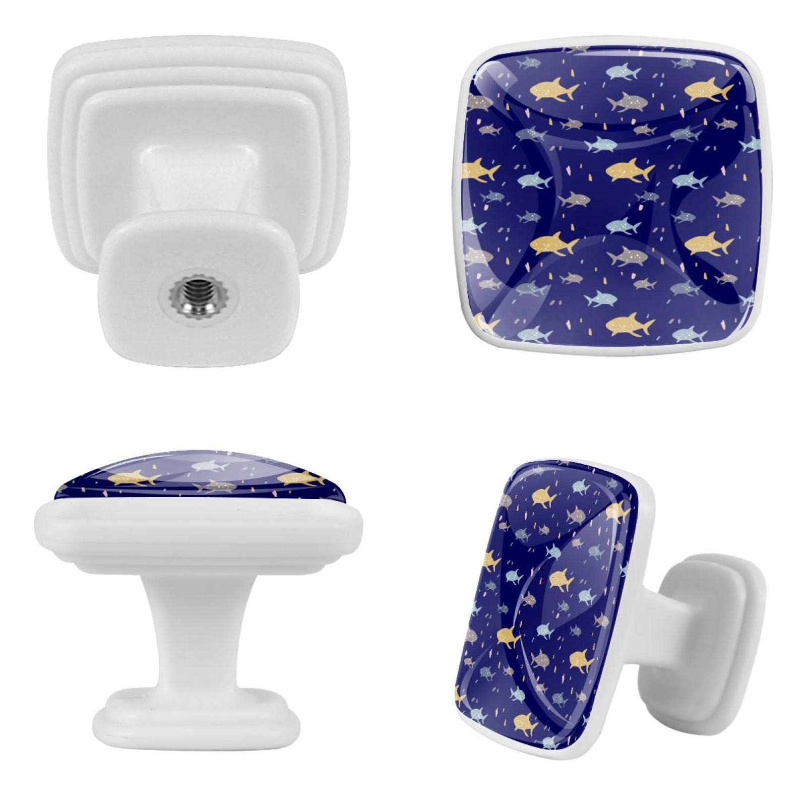 Boutons de tiroir en verre poisson lot de 12 poignées de meuble pour commode
