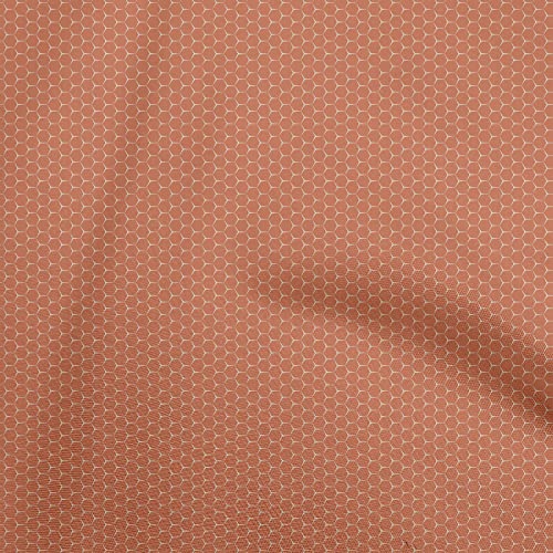 oneOone Georgette Viscose Orange Fabric Geometric Sewing Craft Projects Fabric Prints by Yard 42 Inch Wide
