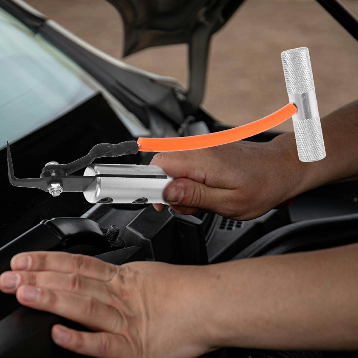 VALICLUD Outil de Démontage de Pare-Brise Automobile 2 Pièces, Outil de Découpe du Verre Robuste Compatible Divers Véhicules, Accessoire Professionnel pour Réparation et Remplacement