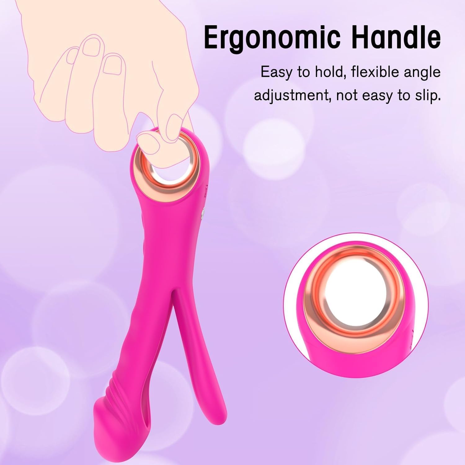 Female Dildo, Forked G-Spot Dual-Head Vibrator with 10 Powerful Vibration Modes, Anal Clitoral Nipple Stimulator Masturbator, Adult Sex Toys,B