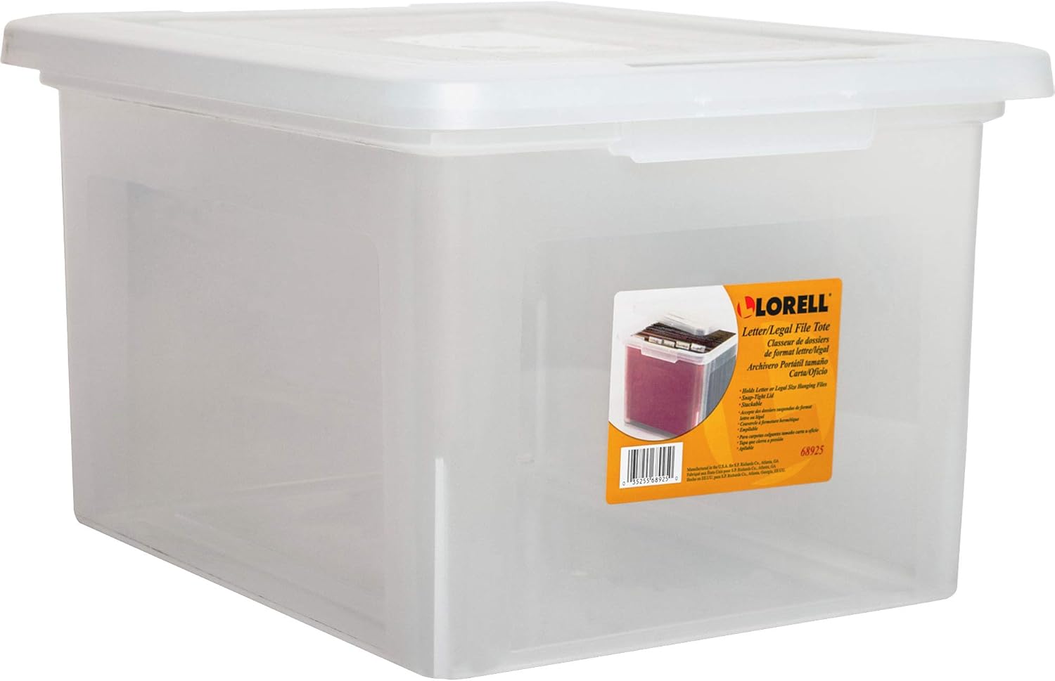 Lorell Storage Case File Box, Clear (LLR68925CT) 4 EA