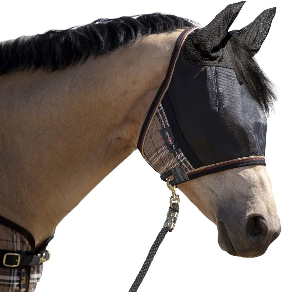 Kensington 90% UV Fly Mask Halter CatchMask UViator - with Ears & Forelock Freedom Web Trim * Roomy Fit, Size: L (Average Horse) Color: 2021-Atlantis