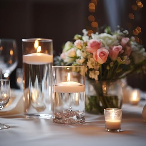 Miniatura 10 de 3 inch White Floating Candles, 48 Packs Unscented Floating Candles for Centerpieces-10 Hours Burn Time-3 Floating Tealight Candles for Cylinder