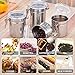 Airtight Canister Set Stainless Steel,4 Piece Food Storage Container with Lids for Tea,Coffee,Snacks, Milk Powder,Sugar,Flour Canisters with Clear Lid Locking Clamp-Spoon Included