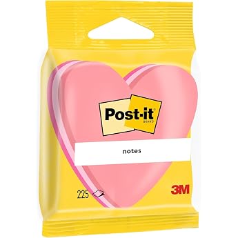 Post-it 2007H 76x76 mm Heart Shaped Cube Notes - Pink