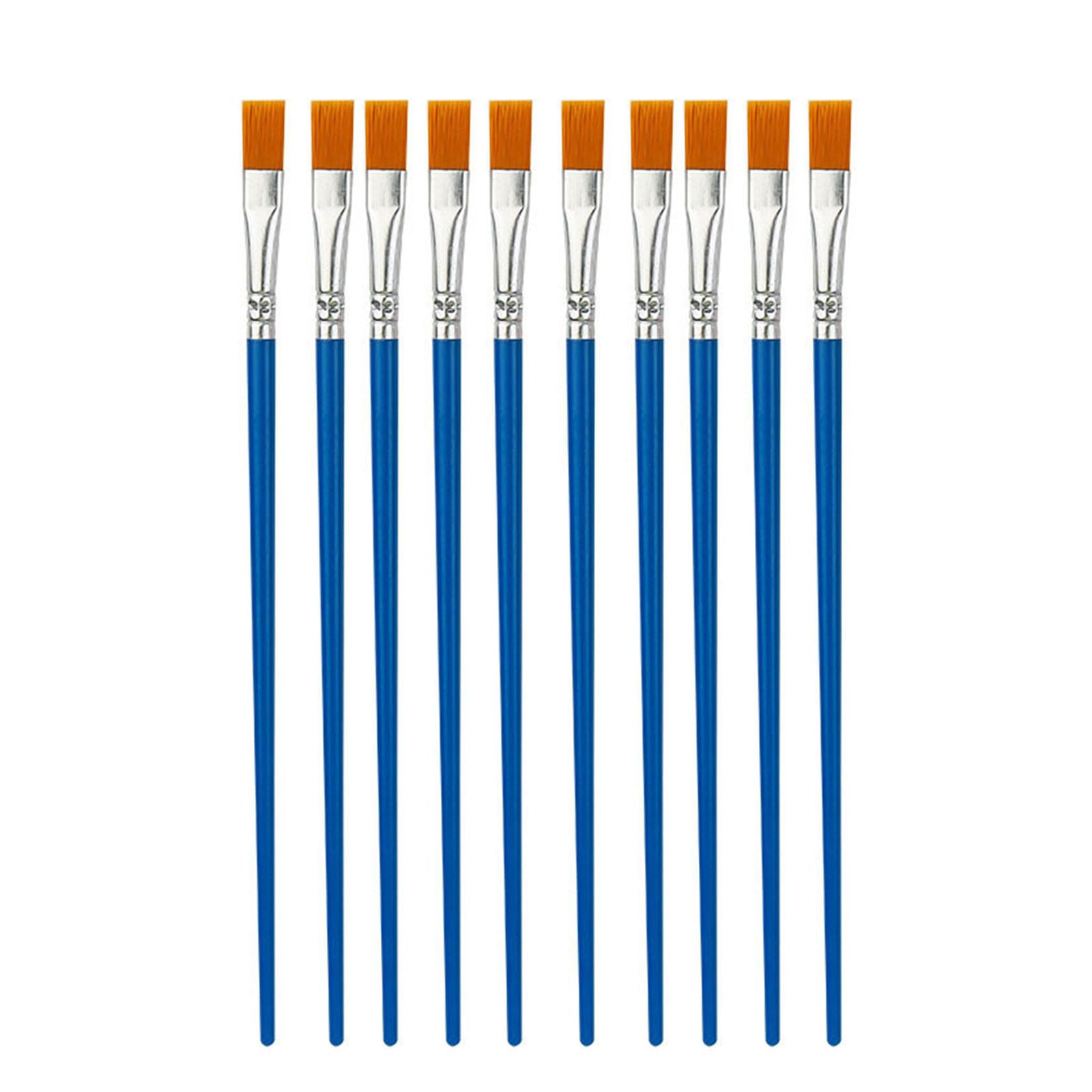 Hand Painted Brush Nylon Hair Artist Acrylic Art Paint Brushes 10 Pieces Sets, Fine Tip Set for Watercolor Nylon Hair Watercolor Paintbrush Oil Painting Brushes Acrylic