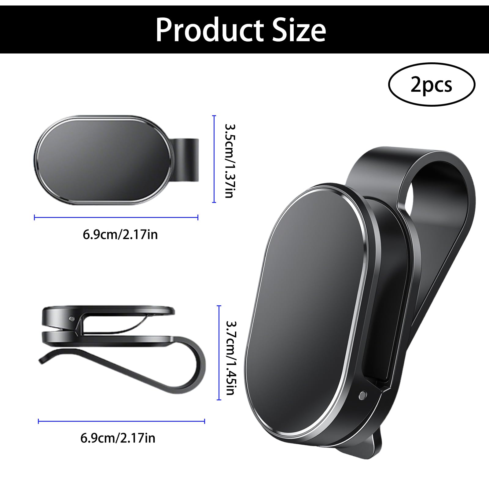 Porte Lunettes Pour Voiture,Magnétiques Clip Pour Lunettes De Voiture