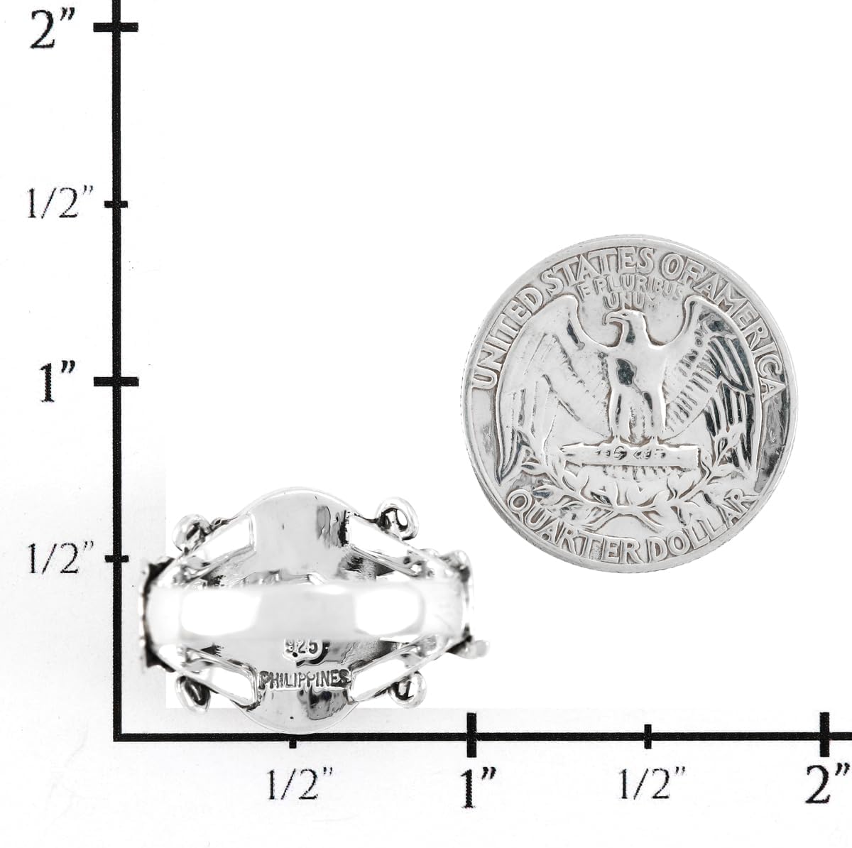 Turquoise Ring Sterling Silver 925 Genuine Gemstones Size 6 to 11