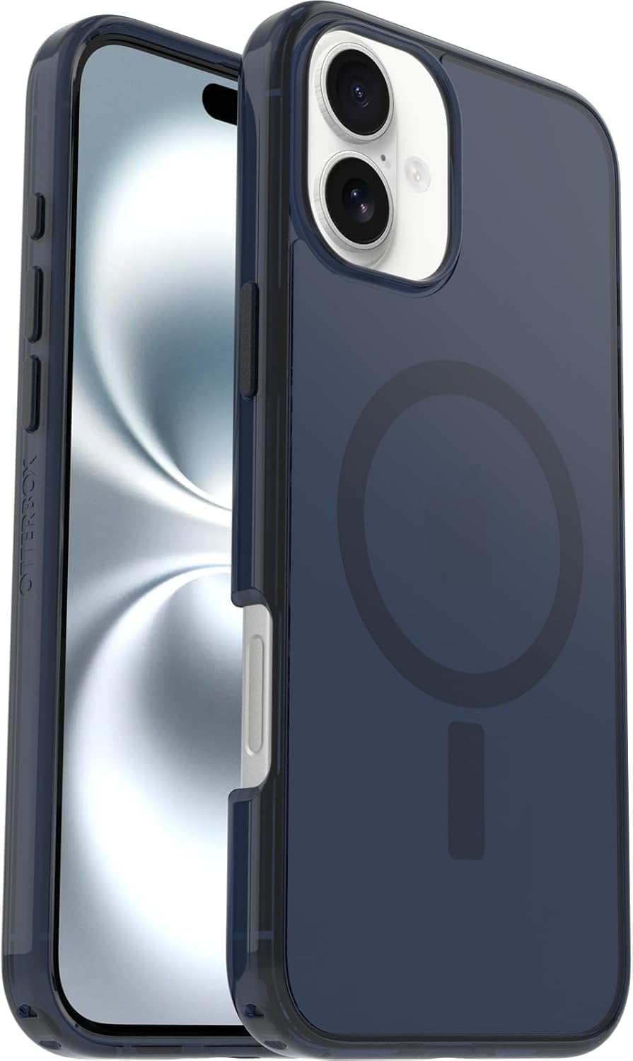 OtterBox iPhone 16 Plus - Symmetry MagSafe Case - Ultra-Slim - Raised Edges Protect Camera & Screen - Non-Retail Packaging - Baby Blue Jeans