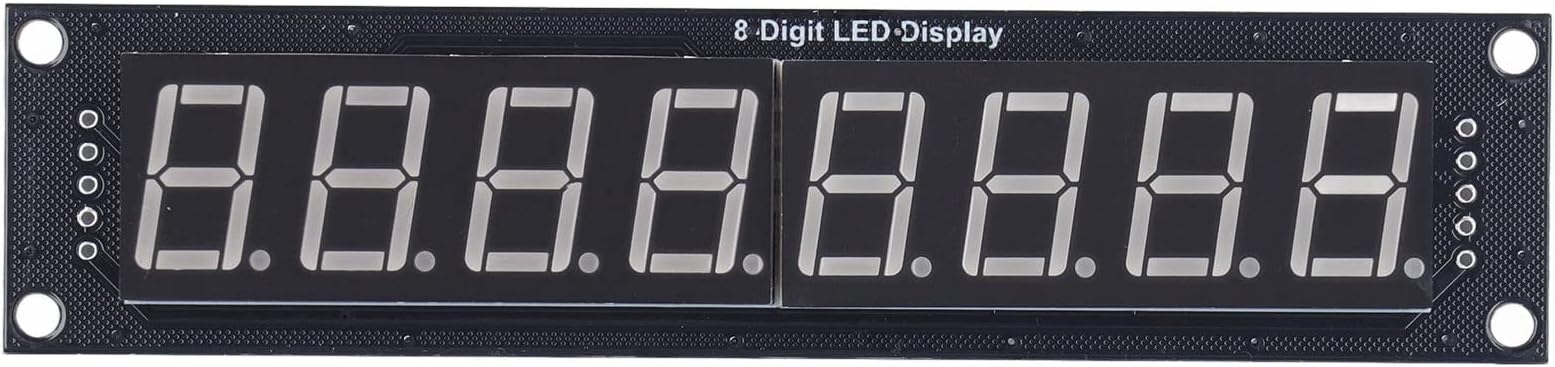 Natudeco 0.56in 8 Digits 7 Segments Digital Tube Yellow Light Decimal Display Board 3 Pin LED Clock Bar Array 74HC595 Drive Chip Digital Optoelectronic Module