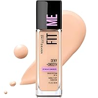 Vista 1 de Maybelline Base líquida Fit Me Dewy + Smooth Liquid Foundation, marfil (Ivory), 1 unidad (el embalaje puede variar)