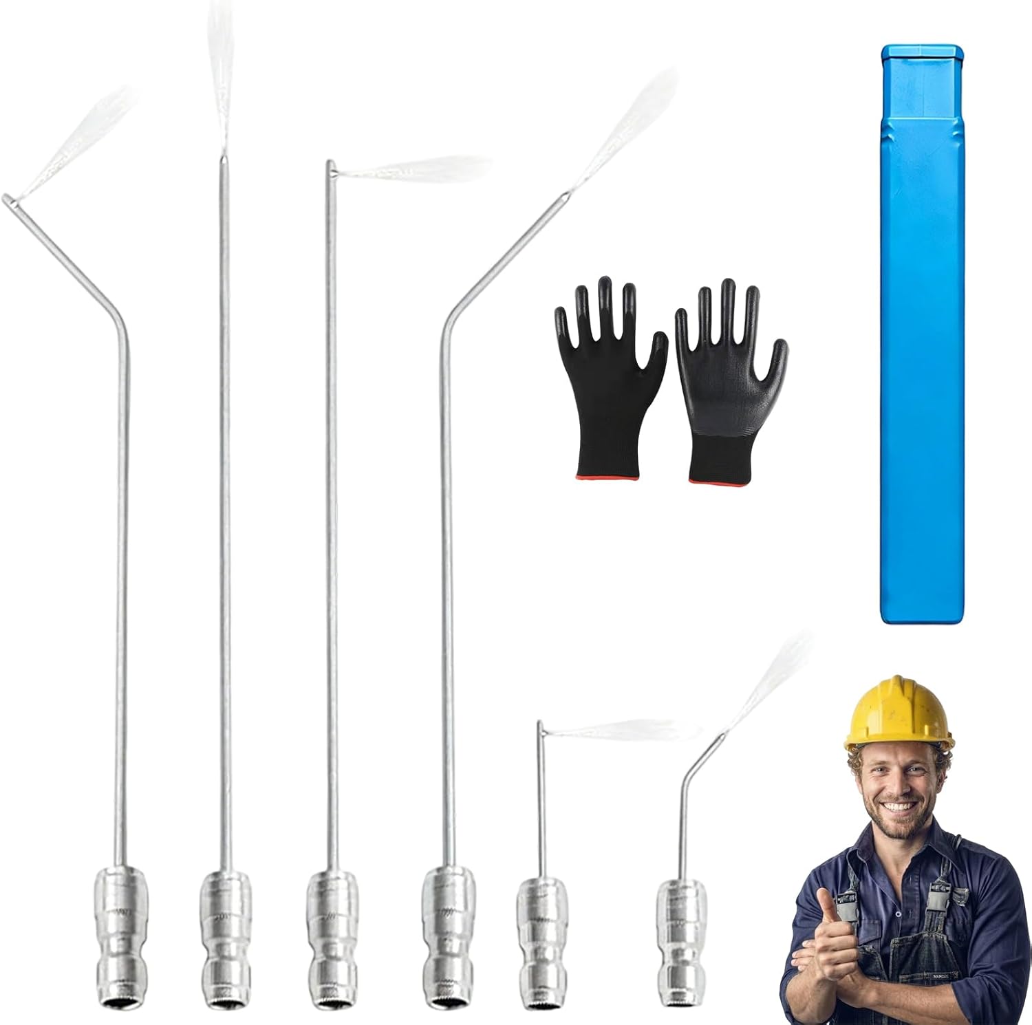 4 Pack High Pressure Washer Nozzle Kit for Washing Machine & Ac Cleaning, 1/4 Inch Quick Connect Extension Wand, Pressure Washer Spray Nozzle Kit for Water Heater Flush, Roof Gutters Deck (6 Pack)