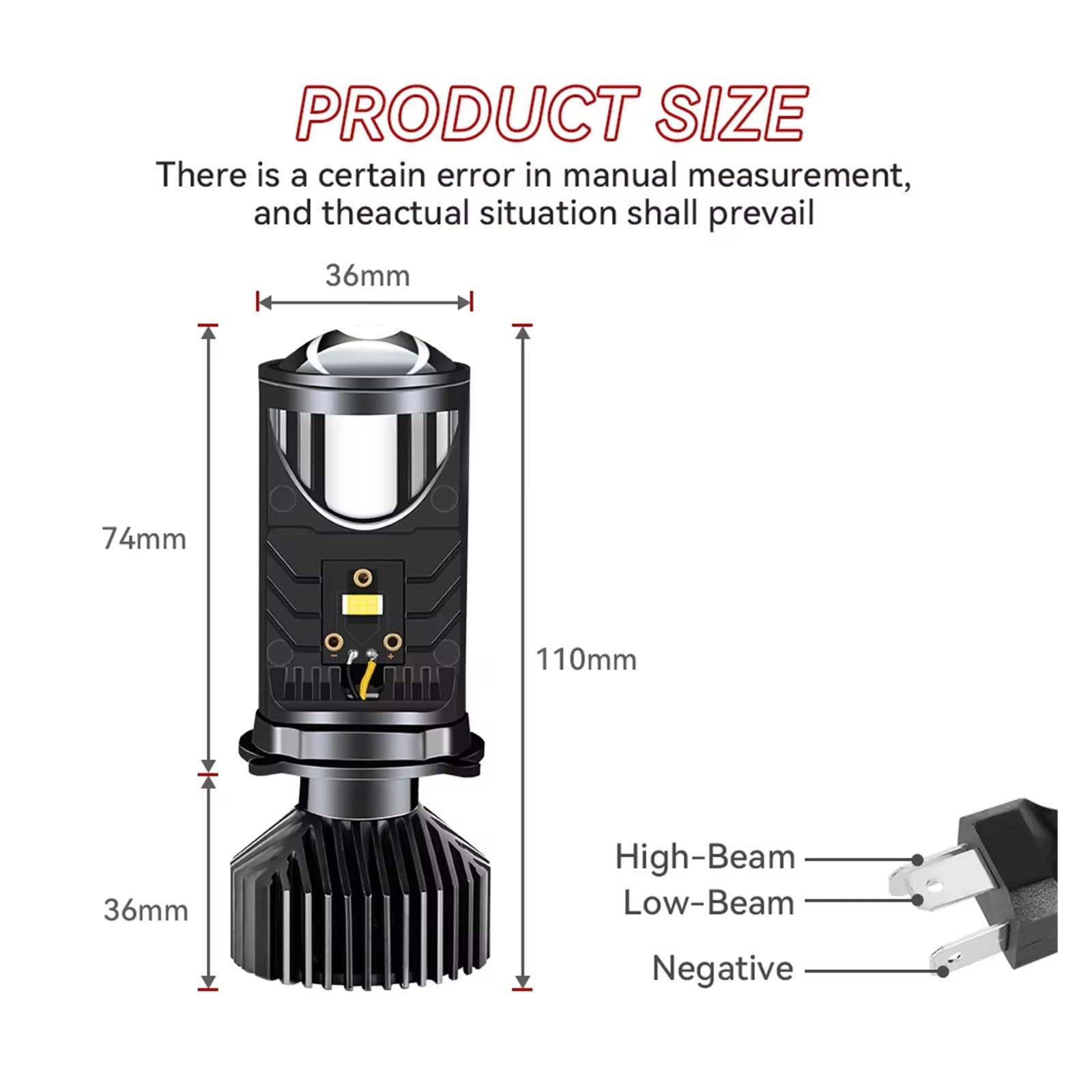 Faros Delanteros Y6 H4 Para Mini Lente De Proyector Faros LED Ventilador Turbo Coche Super Brillante Hi Lo Beam Lámpara Luz Bombillas FARO PRINCIPAL