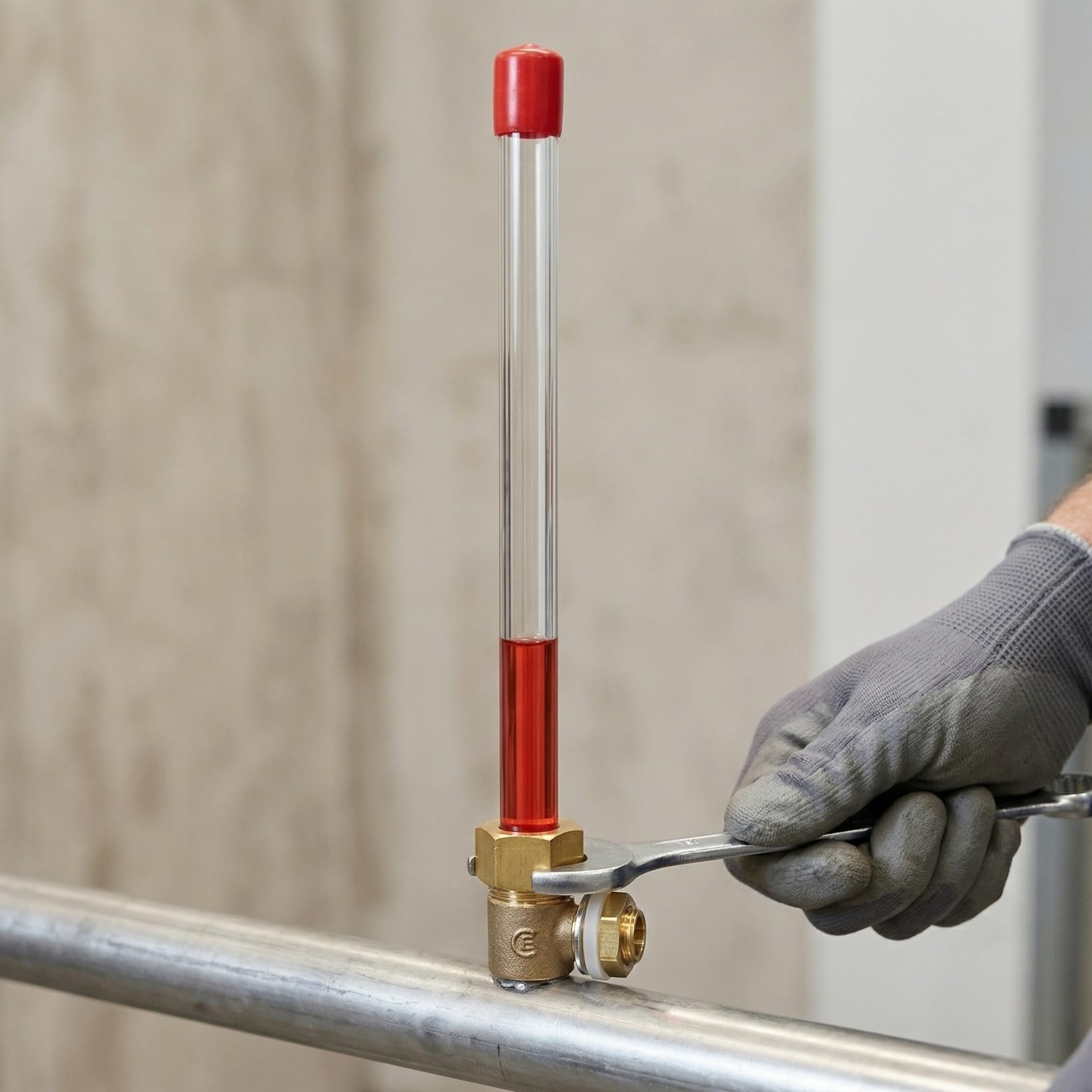ULTECHNOVO Indicateur de Niveau d'Eau en Acrylique Haute Transparence, Jauge de Liquide Tubulaire pour Chaudière et Réservoir de Stockage, Mesure Visuelle Précise pour Bassin Incendie avec Connecteurs
