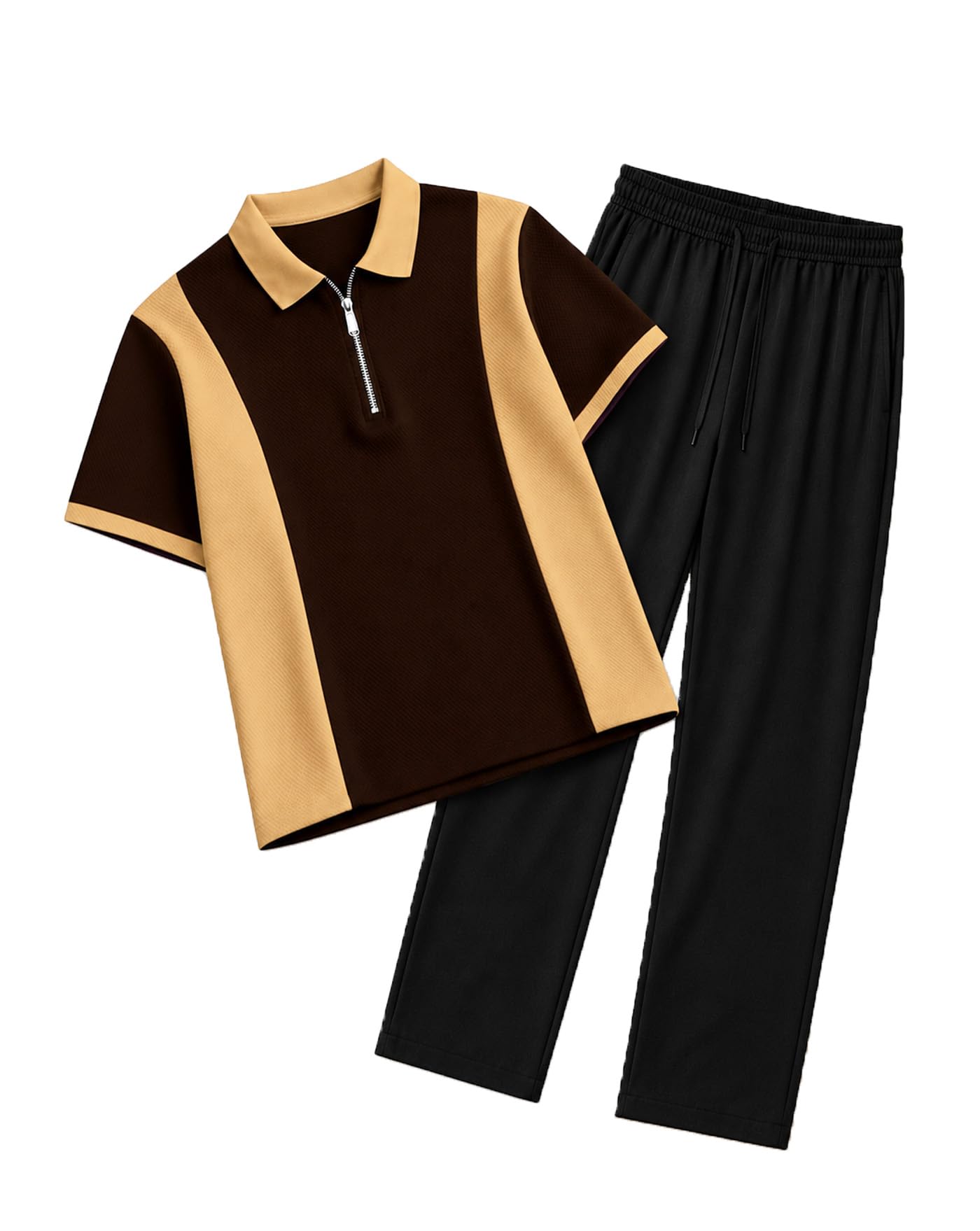 ausk Men's Polo Collar Clothing Set, Cotton Blend Half Sleeve T Shirt with Comfortable Track Pant Premium Casual Wear Co-Ord Set for Mens-picture-49
