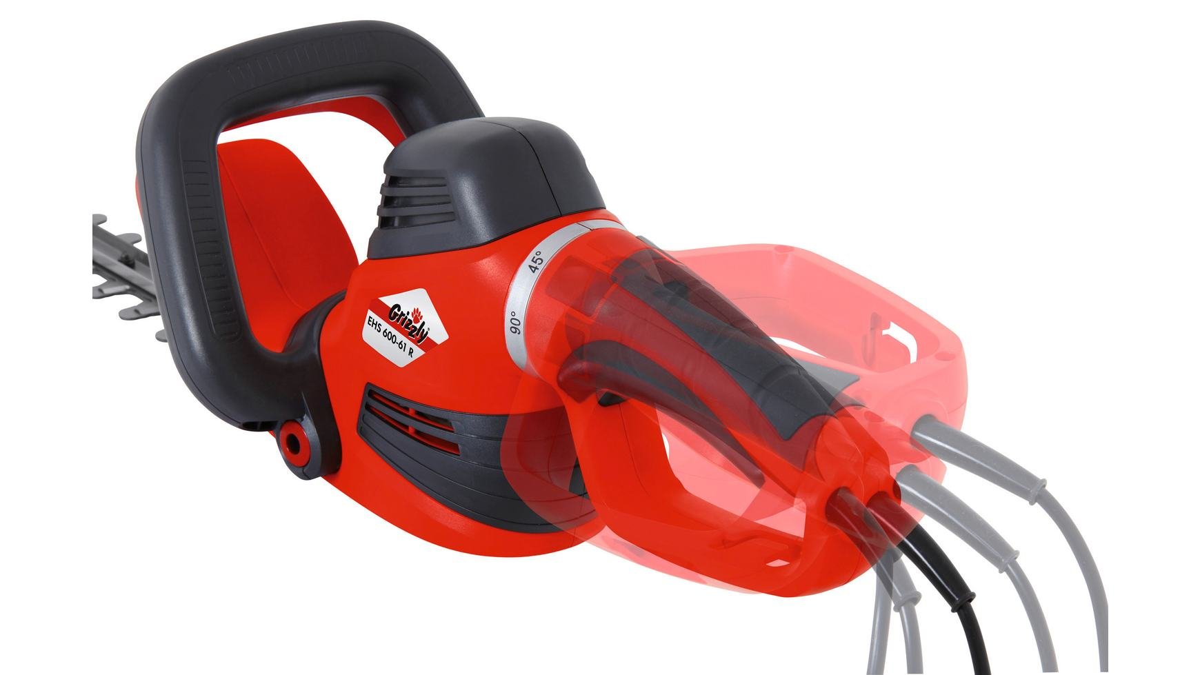 Grizzly EHS 600 61 R nożyce ogrodowe do żywopłotu, 600 W, do czysto przyciętych żywopłotów i krzewów
