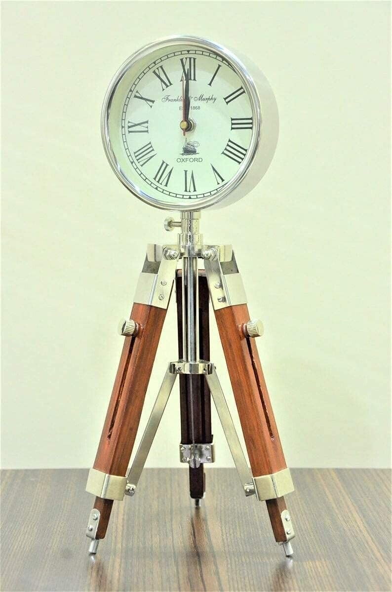 LINE WOOD™ - Handmade Wooden Table Clock Deck Clock with Adjustable ...